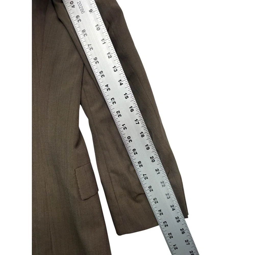 vtg Hart Schaffner Marx 43R 34x30 Brown Stripe 2pc Pant Suit Double Breasted USA